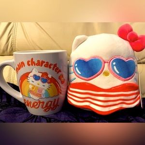Hello Kitty Mug and Squishmallow
